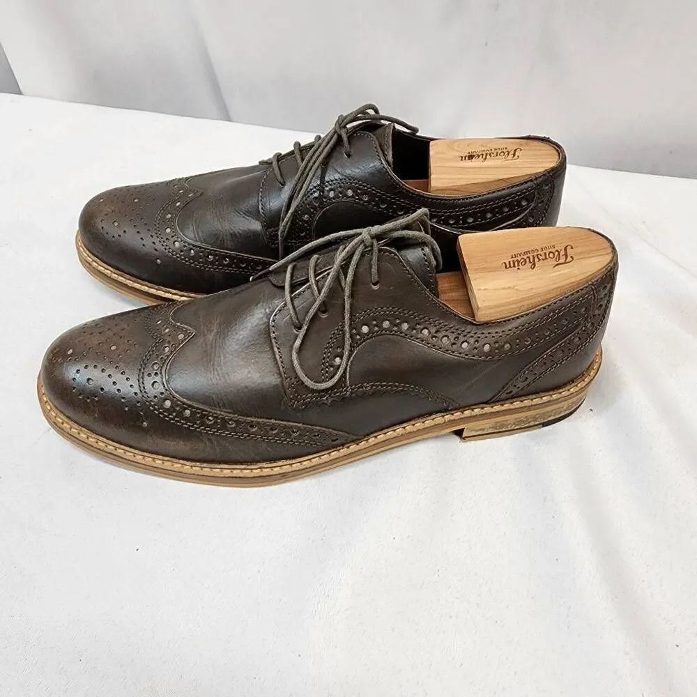 Red Tape Mens 10 Brown Leather Stitch Down Oxford Dress Shoes, Business Professi